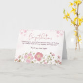 Mooie roze bloemen Baby shower gefeliciteerd Kaart (Gele Bloem)