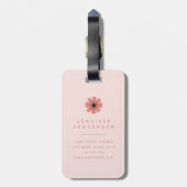 Mooie Roze Bloemen Bagage Labels (Achterkant verticaal)