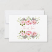 Mooie Roze Bloemen Bedankkaart (Voorkant)