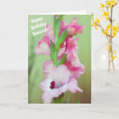 Mooie Roze Bloemen Bijbel Geloof Verjaardag Kaart (Gele Bloem)