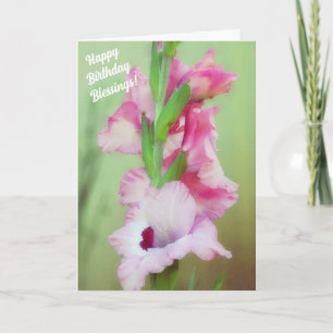 Mooie Roze Bloemen Bijbel Geloof Verjaardag Kaart