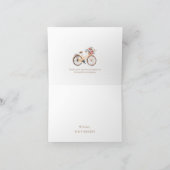 Mooie Roze Bloemen Bike Baby shower Bedankkaart (Binnen)