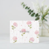 Mooie Roze Bloemen Briefkaart (Staand voorkant)