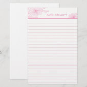 Mooie Roze Bloemen Briefpapier (Voorkant / Achterkant)