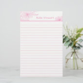 Mooie Roze Bloemen Briefpapier (Staand voorkant)