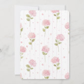 Mooie Roze Bloemen Bruiloft Kaart (Achterkant)