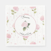 Mooie Roze Bloemen Bruiloft Servet (Voorkant)
