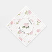 Mooie Roze Bloemen Bruiloft Servet (Hoek)