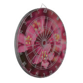 Mooie roze bloemen dartbord (Voorkant Links)