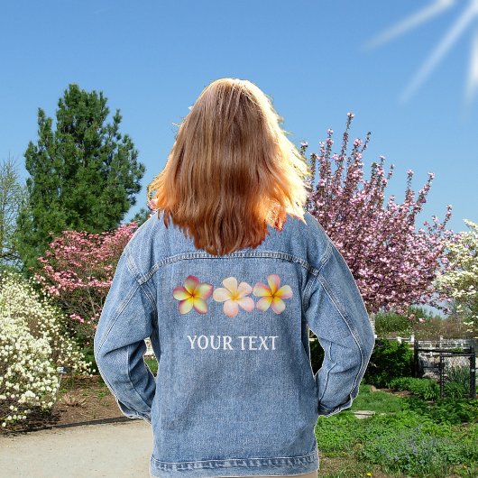 Mooie roze bloemen denim jas denim jacket