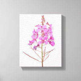Mooie roze bloemen eenvoudige moderne bloem botani canvas afdruk