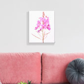 Mooie roze bloemen eenvoudige moderne bloem botani canvas afdruk (Insitu (Woonkamer))
