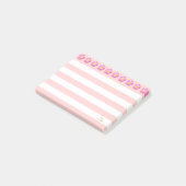 Mooie roze bloemen en stripes post-it® notes (Schuin)
