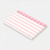 Mooie roze bloemen en stripes post-it® notes (Schuin)
