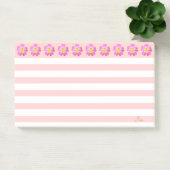 Mooie roze bloemen en stripes post-it® notes (Kantoor)