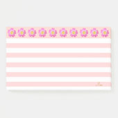 Mooie roze bloemen en stripes post-it® notes (Voorkant)