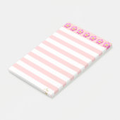 Mooie roze bloemen en stripes post-it® notes (Schuin)