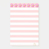 Mooie roze bloemen en stripes post-it® notes (Voorkant)