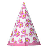 Mooie Roze Bloemen Feesthoedjes (Achterkant)