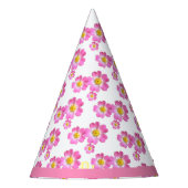 Mooie Roze Bloemen Feesthoedjes (Voorkant)