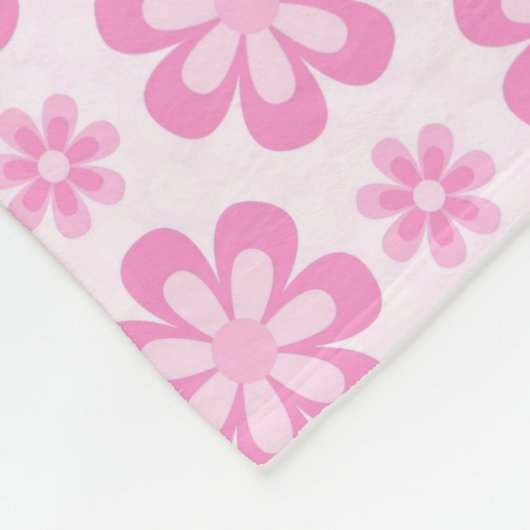 Mooie roze bloemen fleece deken (Hoek)