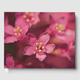 Mooie roze bloemen gastenboek