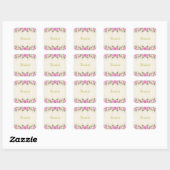 Mooie roze bloemen gepersonaliseerd vierkante sticker (Vel)