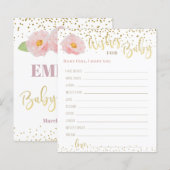 Mooie Roze Bloemen Gouden Accent Wensen voor Baby (Voorkant / Achterkant)