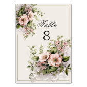 Mooie roze bloemen groen wijnstokken kaart (Voorkant)