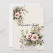 Mooie roze bloemen groen wijnstokken kaart (Voorkant)