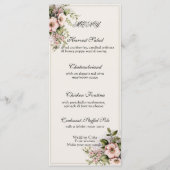 Mooie roze bloemen groen wijnstokken menu (Voorkant)