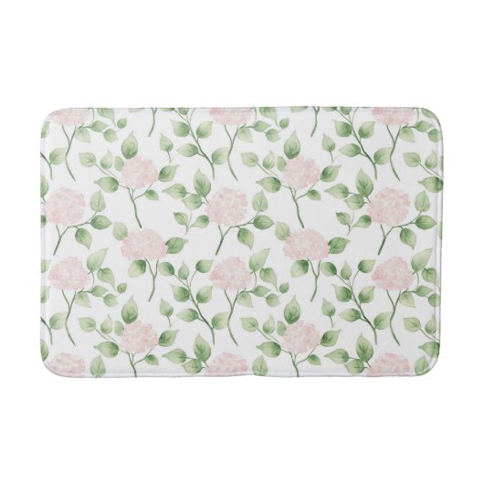 Mooie Roze Bloemen Groene Bladeren   Badmat (Voorkant)