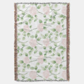 Mooie Roze Bloemen Groene Bladeren Deken (Voorkant Verticaal)