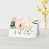 Mooie Roze Bloemen Hart Moederdag Keepsake Kaart (Gele Bloem)