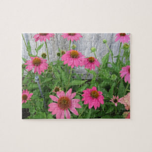 Mooie Roze Bloemen in Tuin Puzzel