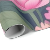 Mooie roze bloemen Inpakpapier (Rol Hoek)