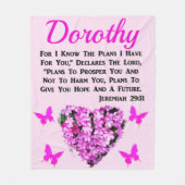 MOOIE ROZE BLOEMEN JEREMIA 29:11 GEPERSONALISEERD FLEECE DEKEN (Voorkant)