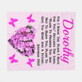 MOOIE ROZE BLOEMEN JEREMIA 29:11 GEPERSONALISEERD FLEECE DEKEN (Voorkant (Horizontaal))