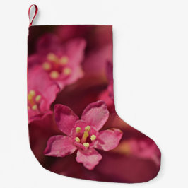 Mooie roze bloemen kleine kerstsok