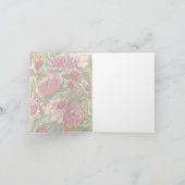 Mooie Roze Bloemen Lege Notitiekaart (Binnen)