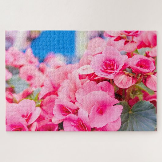 Mooie roze bloemen legpuzzel (Horizontaal)