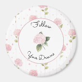 Mooie Roze Bloemen Magneet (Voorkant)