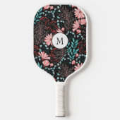 Mooie roze bloemen met  textuur pickleball paddle (Voorkant)