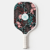 Mooie roze bloemen met  textuur pickleball paddle (Voorkant)