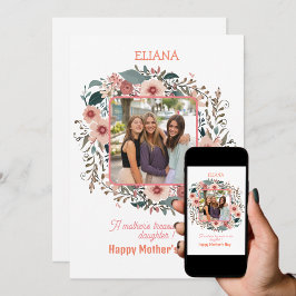 Mooie Roze Bloemen Moeder Dochter Citaten Foto  Kaart