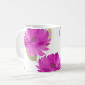 Mooie roze bloemen mok (Voorkant links)