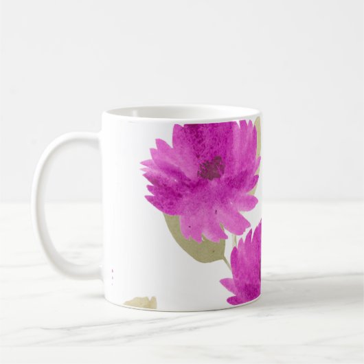 Mooie roze bloemen mok (Links)