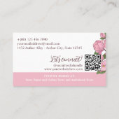 Mooie Roze Bloemen Monogram Romance Auteur Visitekaartje (Achterkant)