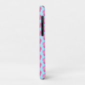 Mooie roze bloemen op lichtblauw Case-Mate iPhone case (Achterkant/links)