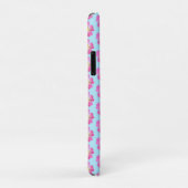 Mooie roze bloemen op lichtblauw Case-Mate iPhone case (Achterkant/rechts)
